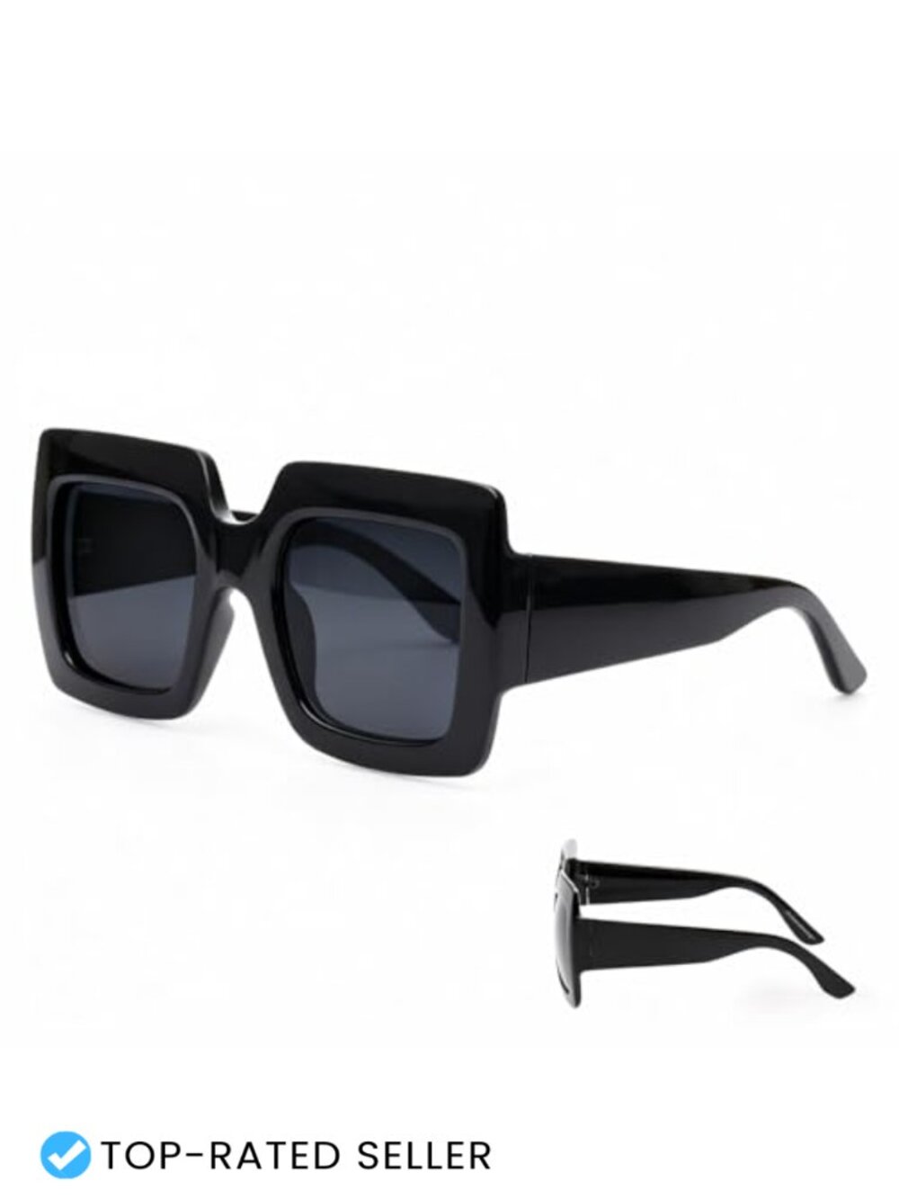 Oversized Square Sunglasses Women Retro UV Protection Plastic Frame